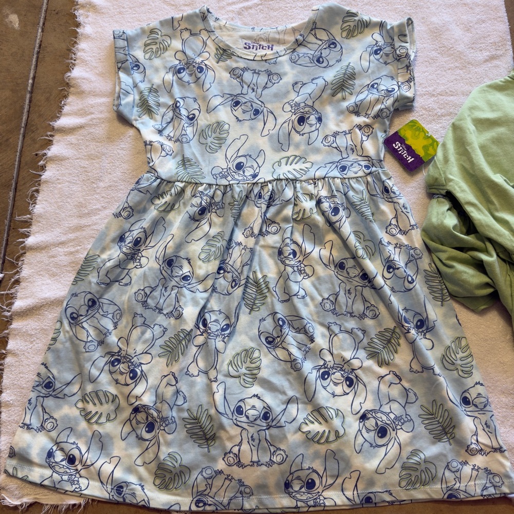 Disney Stitch Kids Dress - Blue and Green